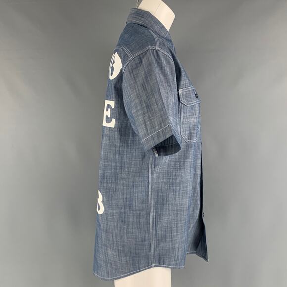 TOKYO DRIVE CAR CLUB Size S Blue Polyester Cotton Logo Short Sleeve Casual Top - Picture 3 of 6